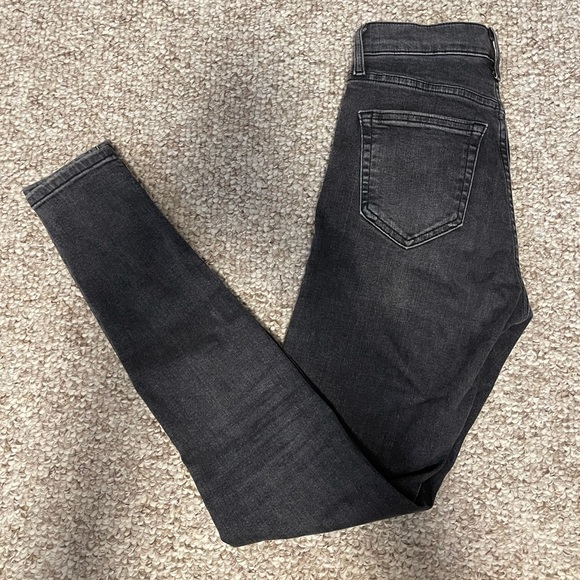 Topshop Jamie Skinny High Rise Jeans Dark Grey/Washed Black - W26 L34 - Picture 4 of 6